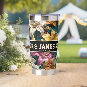 Elegant Lilies Travel Mugs For Wedding Thank You Insulated Tumbler