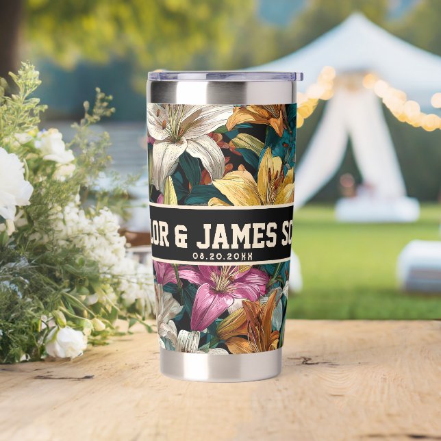 Elegant Lilies Travel Mugs For Wedding Thank You Insulated Tumbler (Wedding)