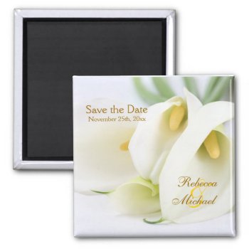 Elegant Lillies "save The Date" Magnets by weddingsNthings at Zazzle