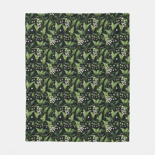 Elegant Lilly of the valley pattern  Fleece Blanket