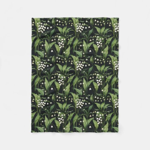 Elegant Lilly of the valley pattern  Fleece Blanket