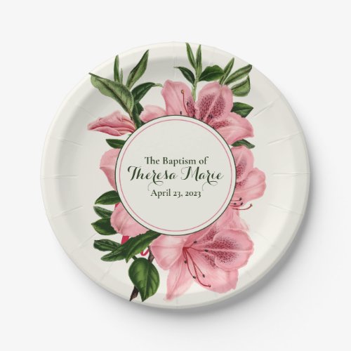 Elegant Lily Baptism Celebration Dessert Plates