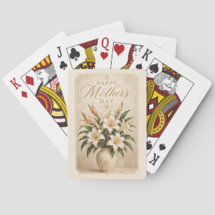 Elegant Lily Bouquet Mother's Day Greeting Poker Cards