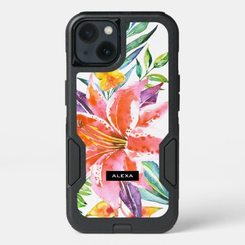 Elegant Lily Bulbs  Tropical Flowers Bouquet iPhone 13 Case