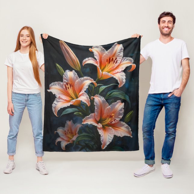 Elegant Lily Flower Art – Premium Prints & Unique  Fleece Blanket (In Situ)
