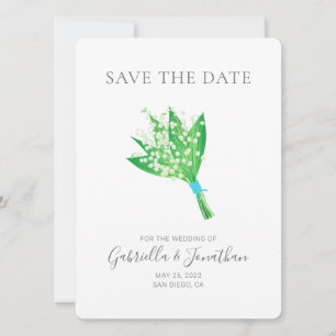 Elegant Lily of the Valley Bouquet Save the Date