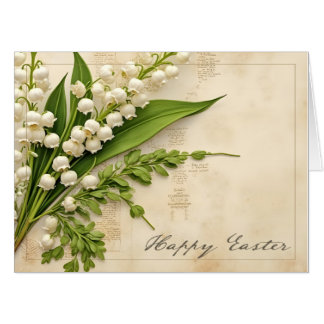 Elegant Lily of the Valley Easter Greeting Card