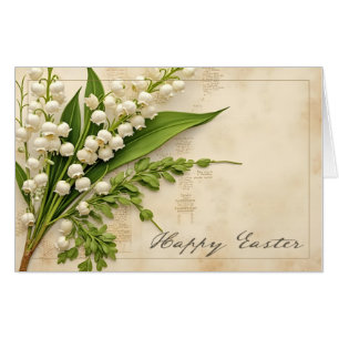 Elegant Lily of the Valley Easter Greeting Card