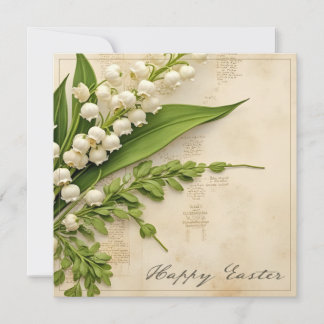 Elegant Lily of the Valley Easter Greeting Note Card