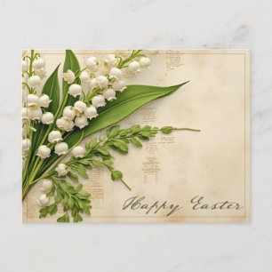 Elegant Lily of the Valley Easter Greeting Postcard