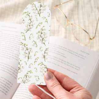Elegant Lily of the Valley Floral Pattern Bookmarks