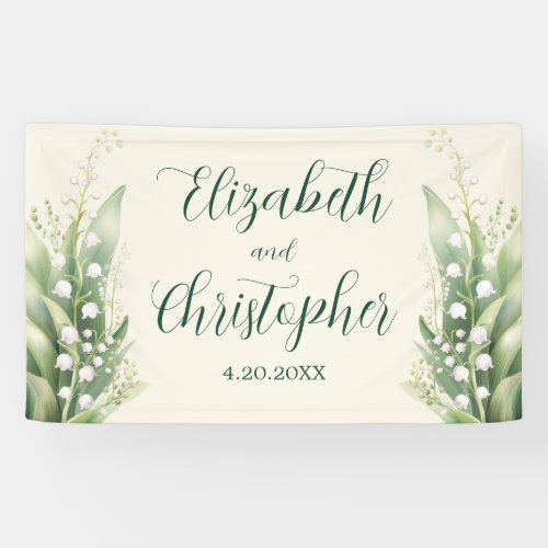 Elegant Lily of the valley Floral Wedding  Banner