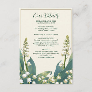 Elegant Lily of the valley Floral Wedding Enclosure Card