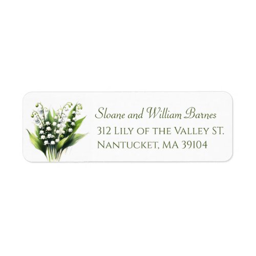 Elegant Lily of the Valley Flower Return Address Label