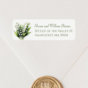 Elegant Lily of the Valley Flower Return Address Label