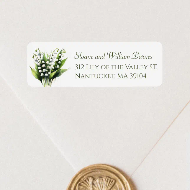 Elegant Lily of the Valley Flower Return Address Label | Zazzle