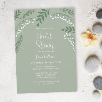 Elegant Lily Of The Valley Garden Bridal Shower Invitation by littleteapotdesigns at Zazzle