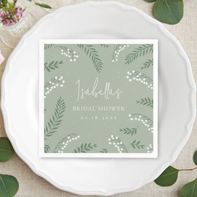Elegant Lily of the Valley Garden Bridal Shower Napkins (Creator Uploaded)