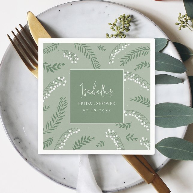 Elegant Lily of the Valley Garden Bridal Shower Napkins (Creator Uploaded)