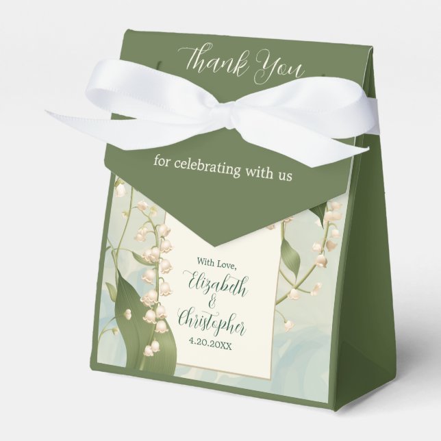Elegant Lily of the valley Save The Date Wedding  Favor Boxes (Front Side)