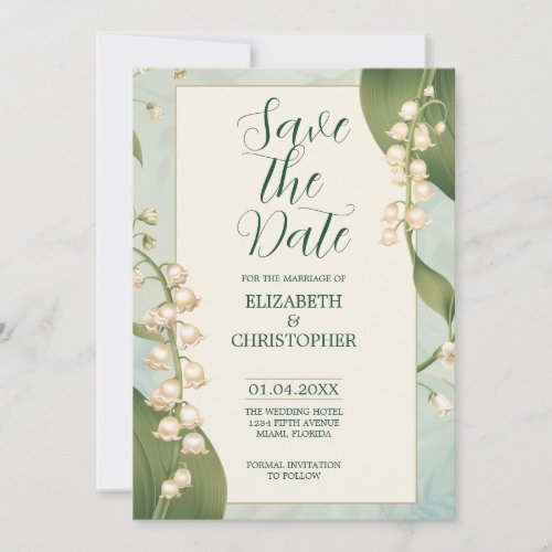 Elegant Lily of the valley Save The Date Wedding Invitation