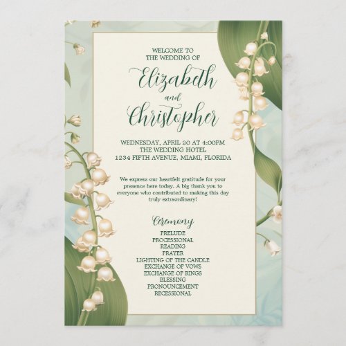 Elegant Lily of the valley Save The Date Wedding Program