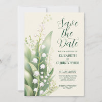Elegant Lily of the valley Wedding Save The Date