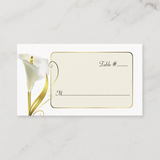 Customizable Elegant Lily Wedding Reception Place Cards Business Card Template