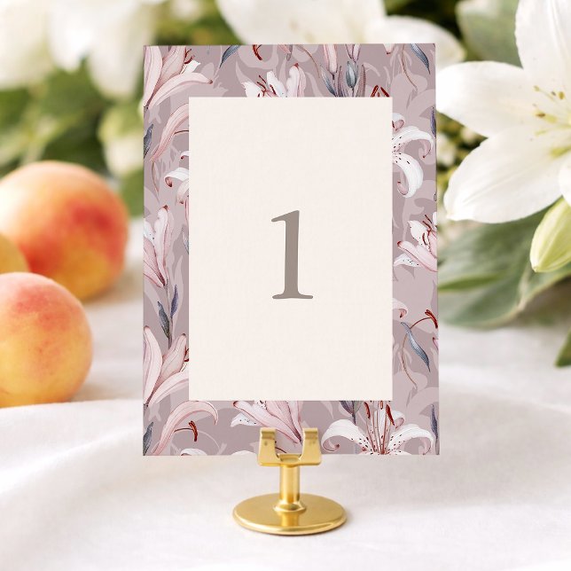 Elegant Lily Wedding Table Numbers 1–30  (Creator Uploaded)