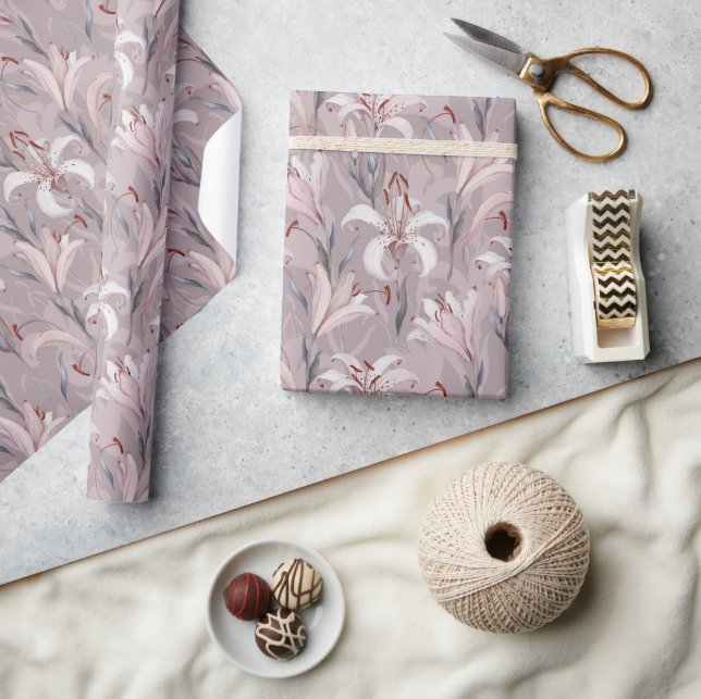  Elegant Lily Wrapping Paper – Floral Gift Wrap (Crafts)