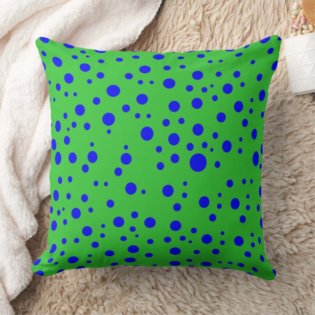 Elegant Lime Green and Blue Decorative Throw Pillow (Blanket)