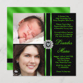 Elegant Lime Green Photo Quinceanera Invitations (Front/Back)