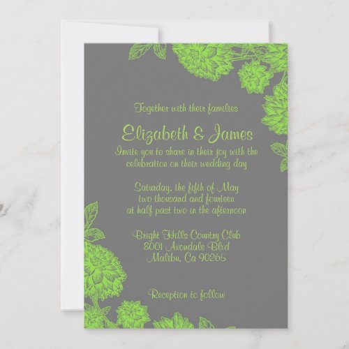 Elegant Lime Green Wedding Invitations