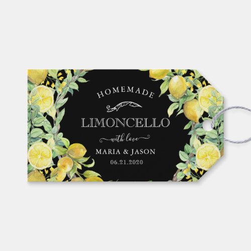 Elegant Limoncello Lemons Bouquet Gift Tags