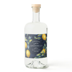 Elegant Limoncello Lemons Liquor Bottle Label