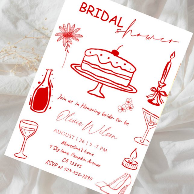 Elegant Line Art Bride - Minimalist Bride Party Invitation (Creator Uploaded)