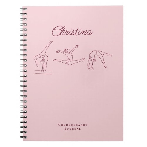 Elegant Line Art Gymnastics Coach Choreography Notebook