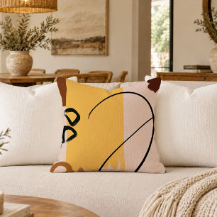 Elegant Line Art Woman Face Decorative Throw Pillo Pillow