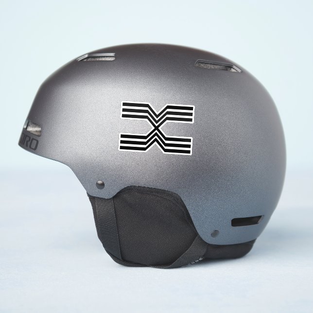 Elegant line Letter X Monogram Sticker (Helmet Side)