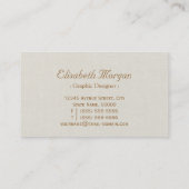 Elegant Linen Burlap Floral Wreath Business Card (Back)