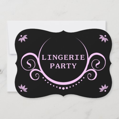 elegant lingerie party invitation