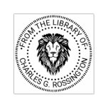 Elegant Lion Head #3 NT Round Library Book Name Self-inking Stamp