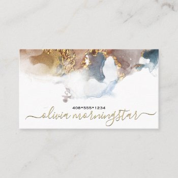 Elegant Liquid Alcohol Ink Watercolor Business Card by EleganceUnlimited at Zazzle