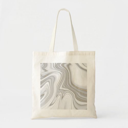 Elegant liquid gold glitter marble pattern tote bag