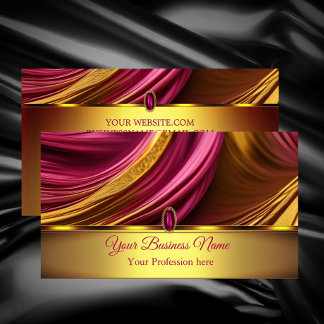 Elegant liquid gold Pink Jewel Abstract Business Card