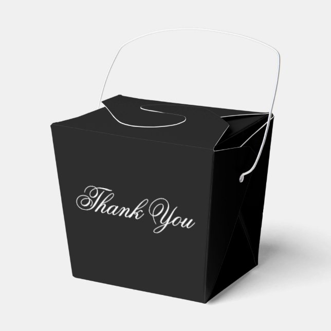 Elegant Little Black Box Wedding Guest Favor (Front Side)
