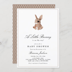 Elegant Little Bunny Gender Neutral Baby Shower Invitation