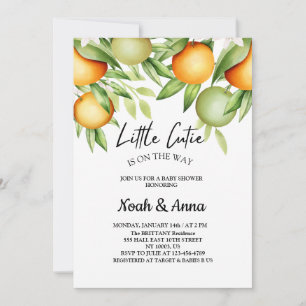 elegant little cutie is on the way baby shower invitation