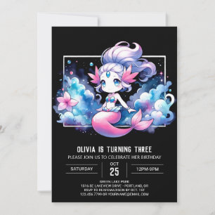 Elegant Little Mermaid Birthday Invitation