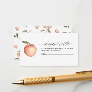 Elegant Little Peach Watercolor baby shower diape Enclosure Card